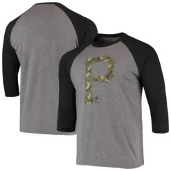 Men's Pittsburgh Pirates Fanatics Branded Heathered Gray Prestige 3/4-Sleeve T-Shirt