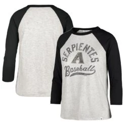 Women's Arizona Diamondbacks '47 Gray City Connect Retro Daze Ava Raglan 3/4-Sleeve T-Shirt