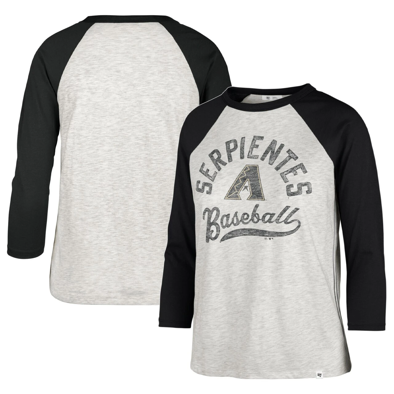 Women's Arizona Diamondbacks '47 Gray City Connect Retro Daze Ava Raglan 3/4-Sleeve T-Shirt