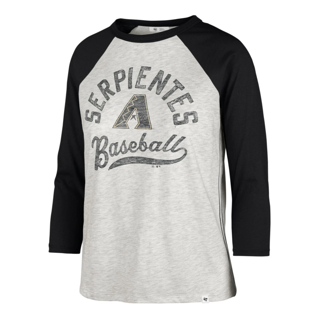 Women's Arizona Diamondbacks '47 Gray City Connect Retro Daze Ava Raglan 3/4-Sleeve T-Shirt - Image 2