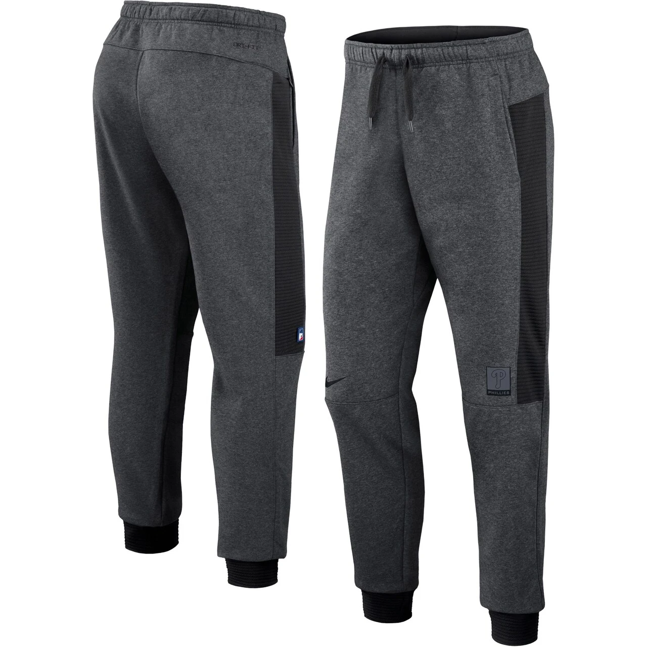 Men's Philadelphia Phillies Nike Heathered Gray/Black Authentic Collection Flux Performance Jogger Pants