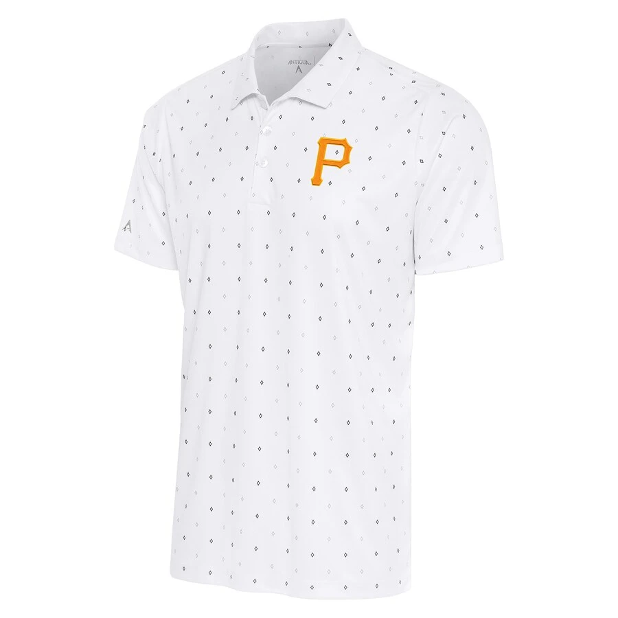 Men's Pittsburgh Pirates Antigua White/Black 19th Hole Polo