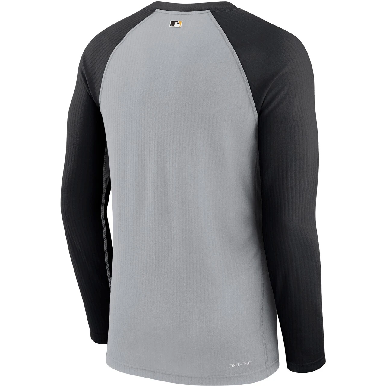 Men's Pittsburgh Pirates Nike Gray/Black Game Authentic Collection Performance Raglan Long Sleeve T-Shirt - Image 3