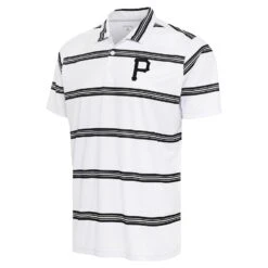 Men's Pittsburgh Pirates Antigua White/Black Groove Polo