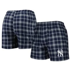 Men's New York Yankees Concepts Sport Navy/Gray Ledger Flannel Boxers