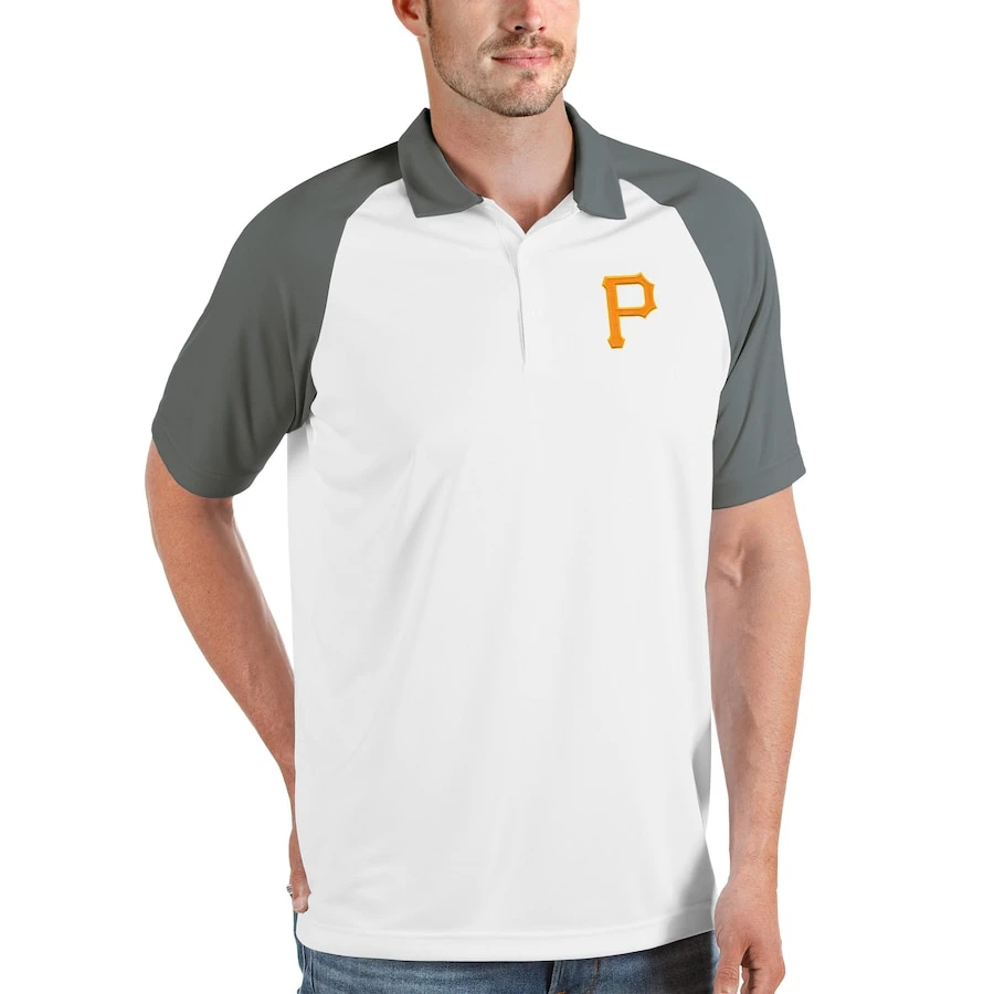 Men's Pittsburgh Pirates Antigua White/Gray Nova Polo