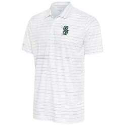 Men's Seattle Mariners Antigua White/Gray Ryder Polo