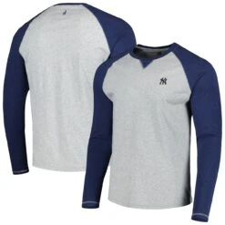 Men's New York Yankees Johnnie-O Navy/Heather Gray Alsen Raglan Long Sleeve T-Shirt