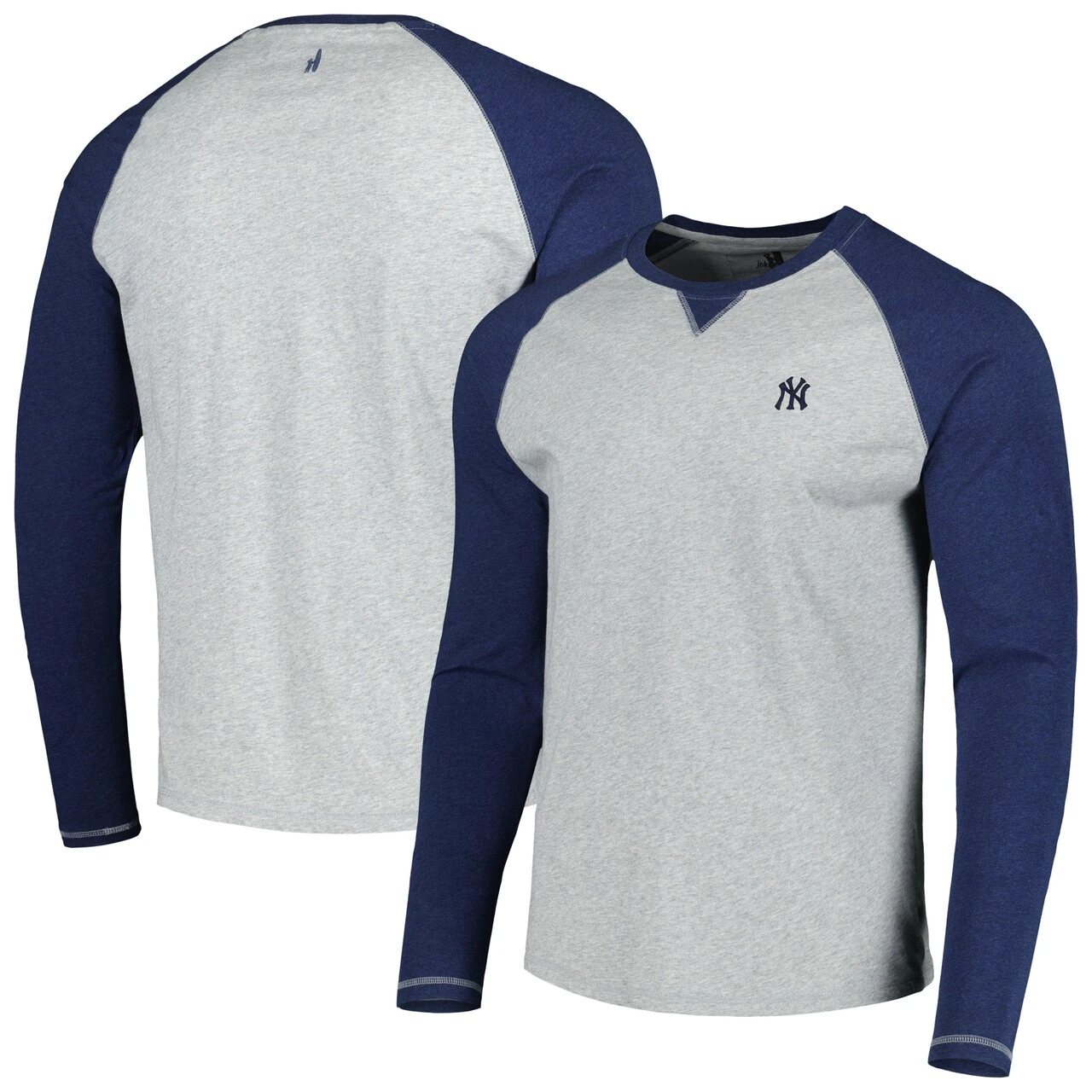 Men's New York Yankees Johnnie-O Navy/Heather Gray Alsen Raglan Long Sleeve T-Shirt