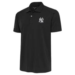 Men's New York Yankees Antigua Charcoal Metallic Tribute Polo