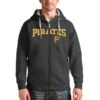 Pittsburgh Pirates Antigua Charcoal Team Logo Victory Full-Zip Hoodie