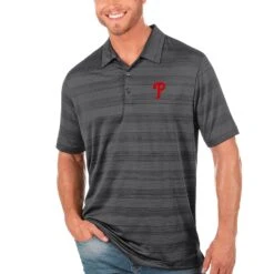 Men's Philadelphia Phillies Antigua Gray Compass Polo