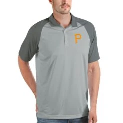 Men's Pittsburgh Pirates Antigua Gray Nova Polo