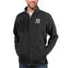 Men's New York Yankees Antigua Heathered Black Course Full-Zip Jacket