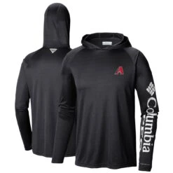 Men's Arizona Diamondbacks Columbia Black Terminal Tackle Long Sleeve Hoodie T-Shirt