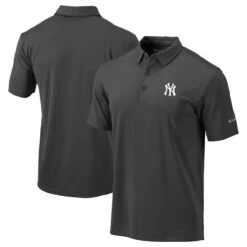 Men's New York Yankees Columbia Charcoal Omni-Wick Drive Polo