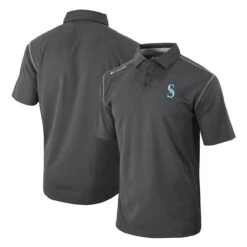 Men's Seattle Mariners Columbia Charcoal Omni-Wick Shotgun Polo