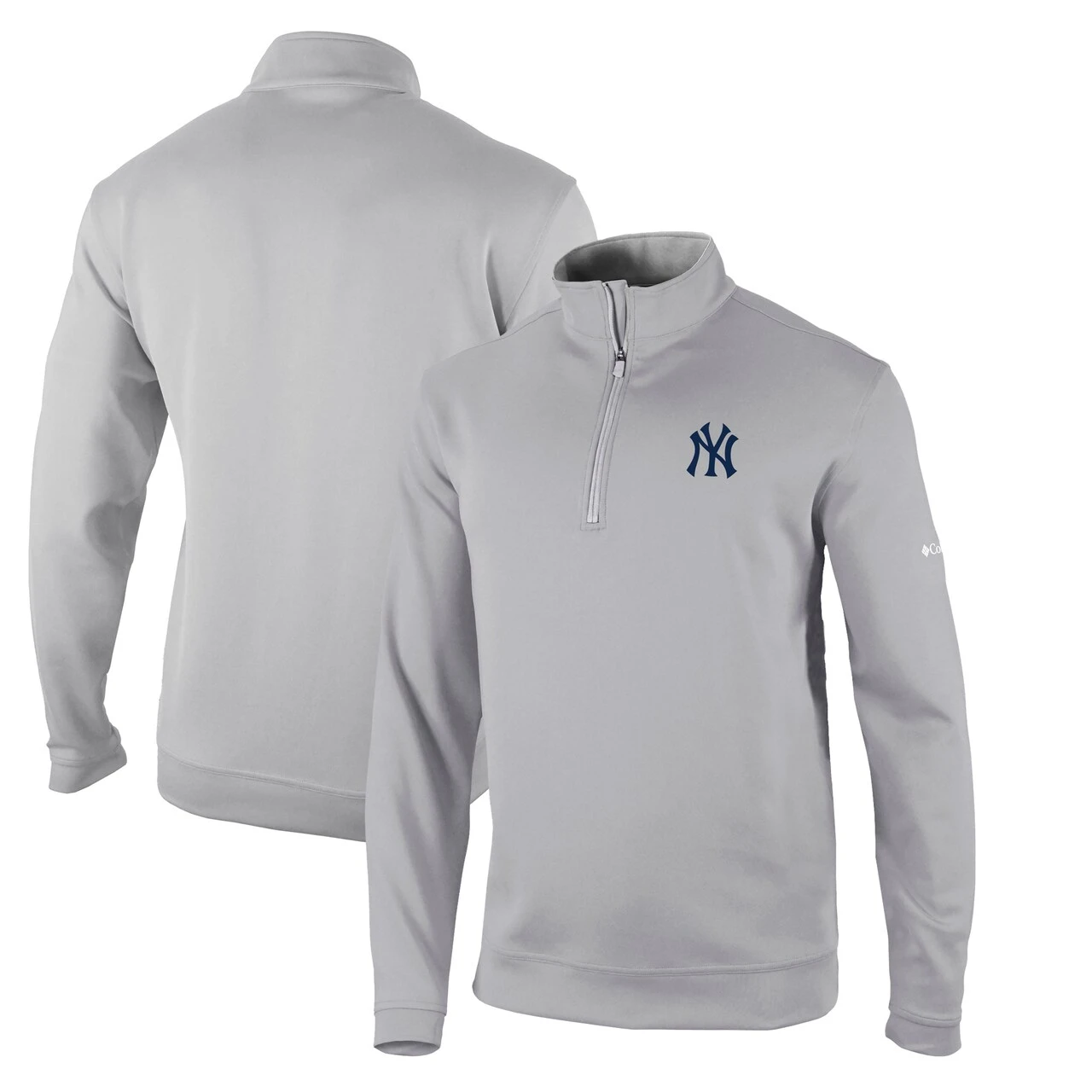 Men's New York Yankees Columbia Gray Omni-Wick Wickhams Hills Half-Zip Pullover Top