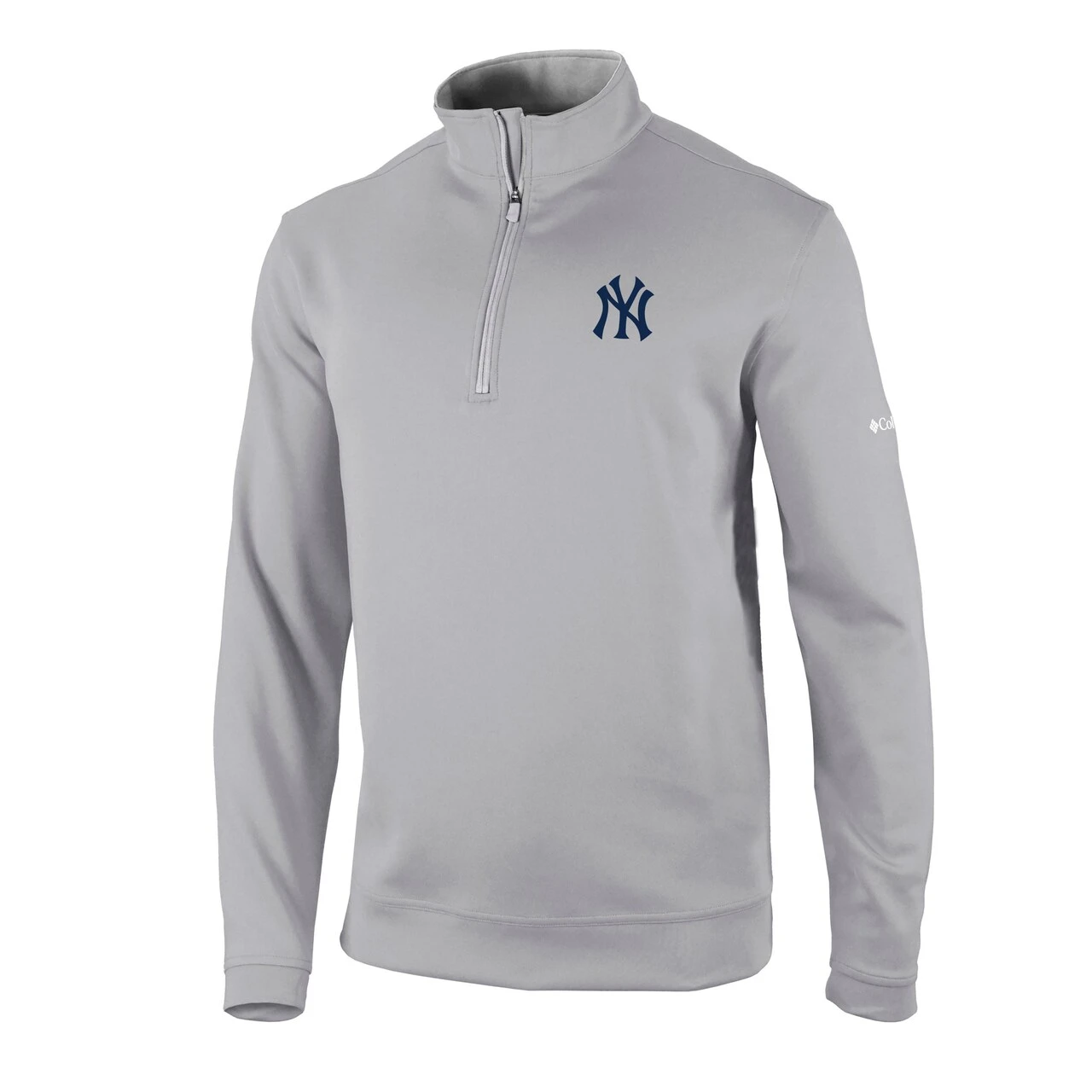 Men's New York Yankees Columbia Gray Omni-Wick Wickhams Hills Half-Zip Pullover Top - Image 2