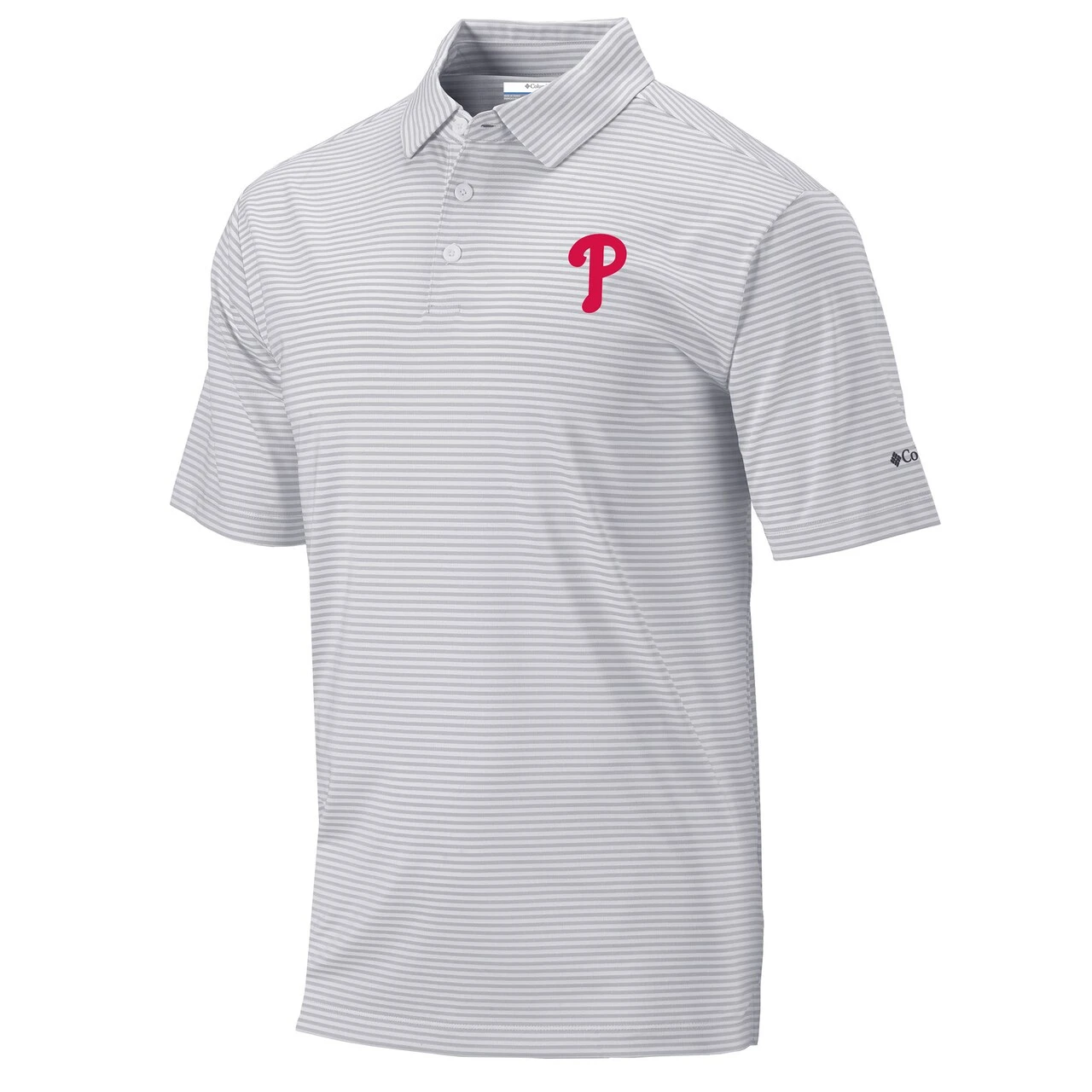 Men's Philadelphia Phillies Columbia Gray Golf Club Invite Omni-Wick Polo - Image 2