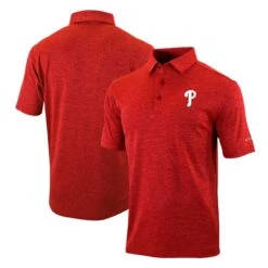 Men's Philadelphia Phillies Columbia Red Omni-Wick Polo