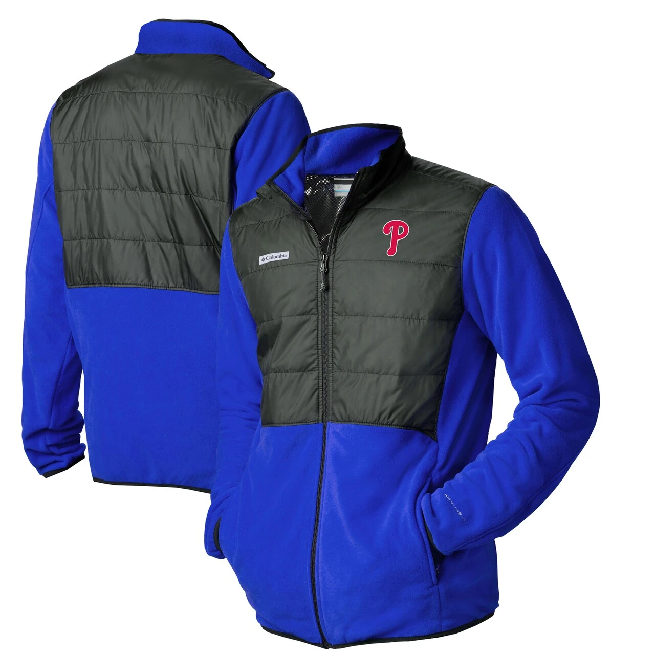 Men's Philadelphia Phillies Columbia Royal Basin Butte Fleece Full-Zip Jacket