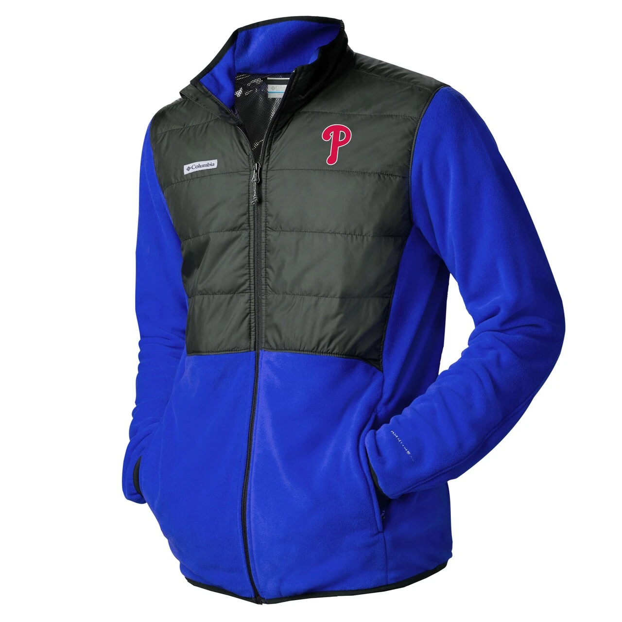 Men's Philadelphia Phillies Columbia Royal Basin Butte Fleece Full-Zip Jacket - Image 2