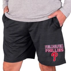 Men's Philadelphia Phillies Concepts Sport Charcoal Bullseye Knit Jam Shorts