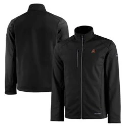 Men's Arizona Diamondbacks Cutter & Buck Black Evoke Eco Softshell Recycled Full-Zip Jacket