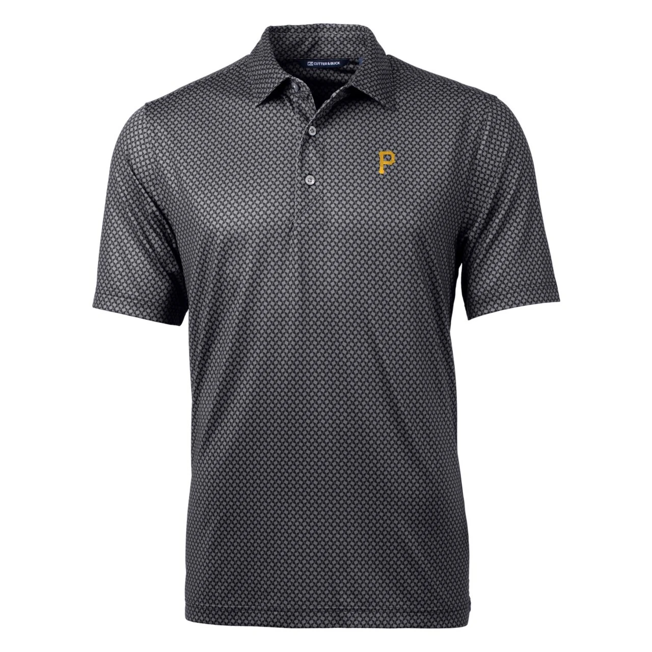 Men's Pittsburgh Pirates Cutter & Buck Black Pike Banner Print Polo - Image 2