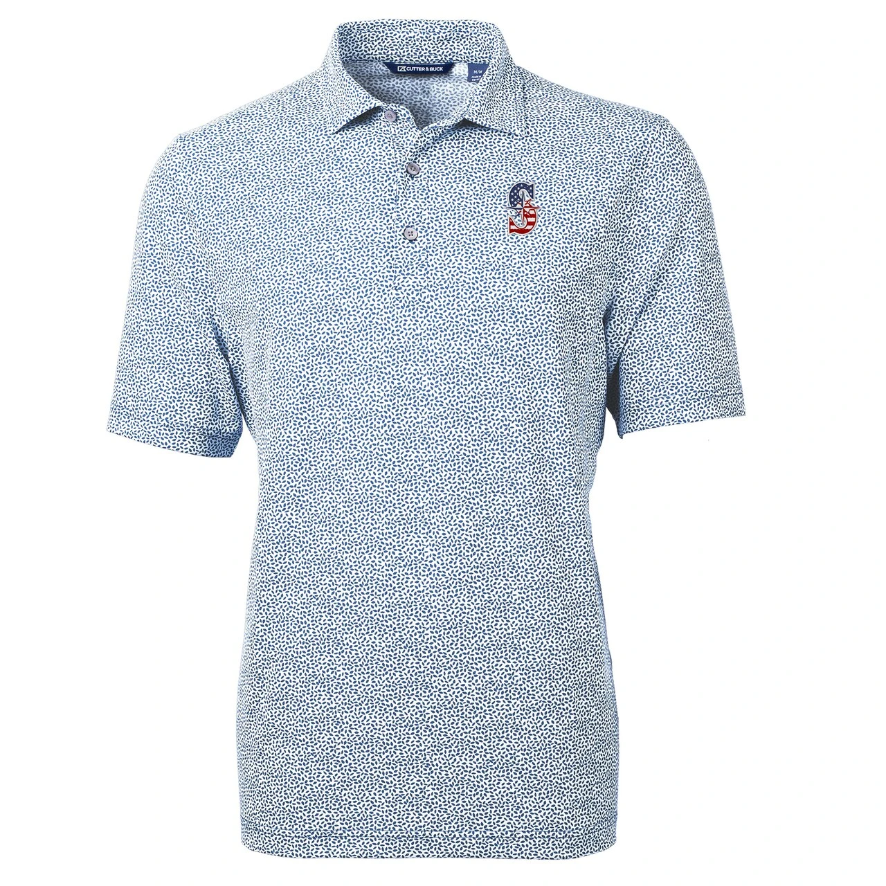 Men's Seattle Mariners Cutter & Buck Navy Americana Logo Virtue Eco-Pique Botanical Recycled Polo - Image 2