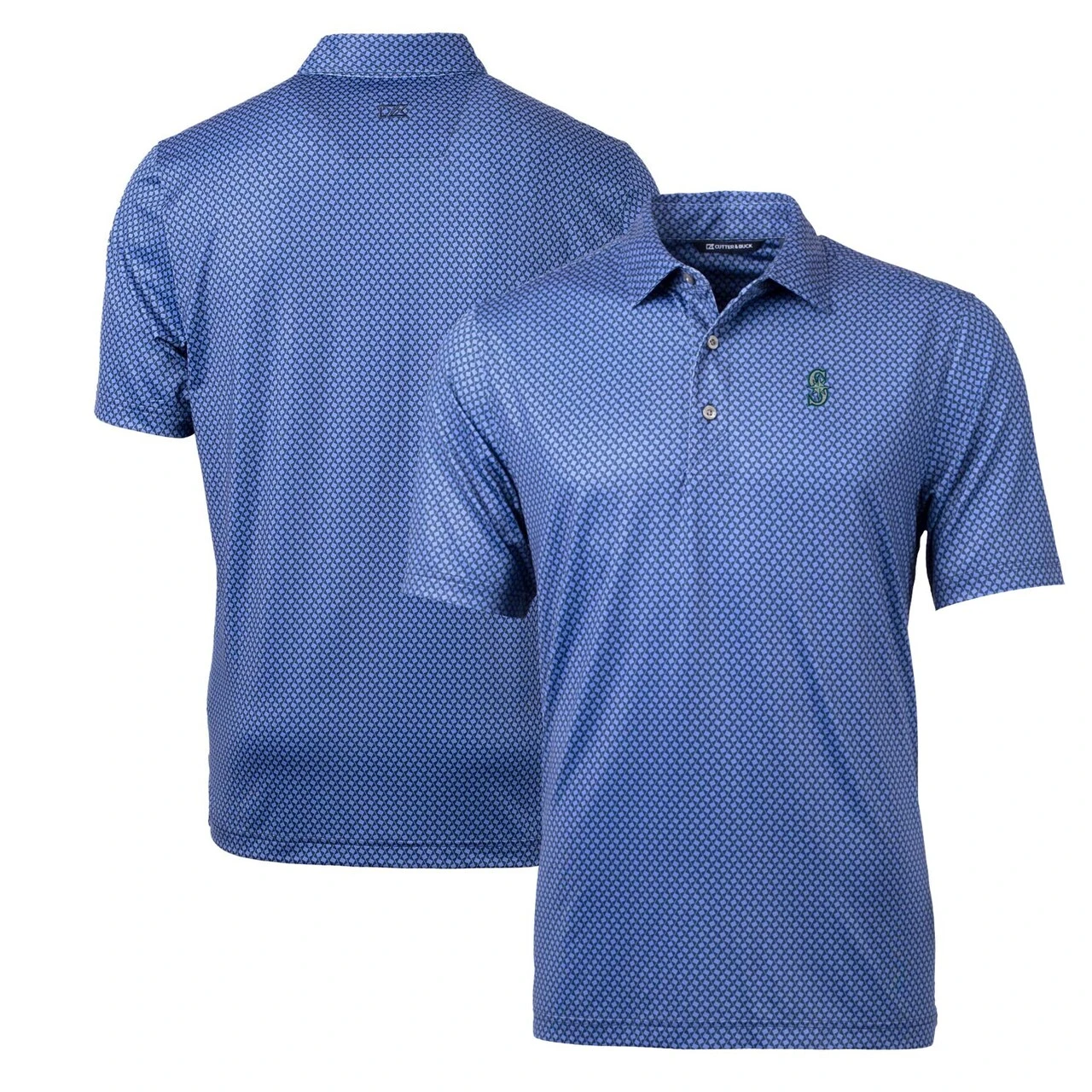 Men's Seattle Mariners Cutter & Buck Navy Pike Banner Print Polo