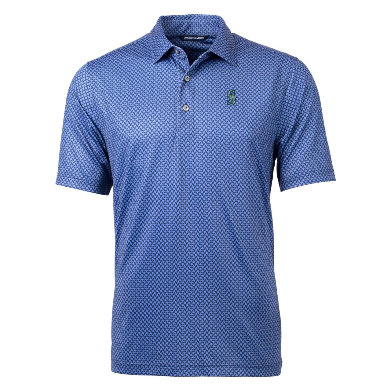 Men's Seattle Mariners Cutter & Buck Navy Pike Banner Print Polo - Image 2