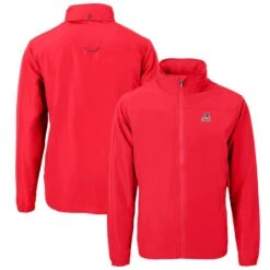 Men's Arizona Diamondbacks Cutter & Buck Red Americana Logo Charter Eco Knit Recycled Full-Zip Jacket