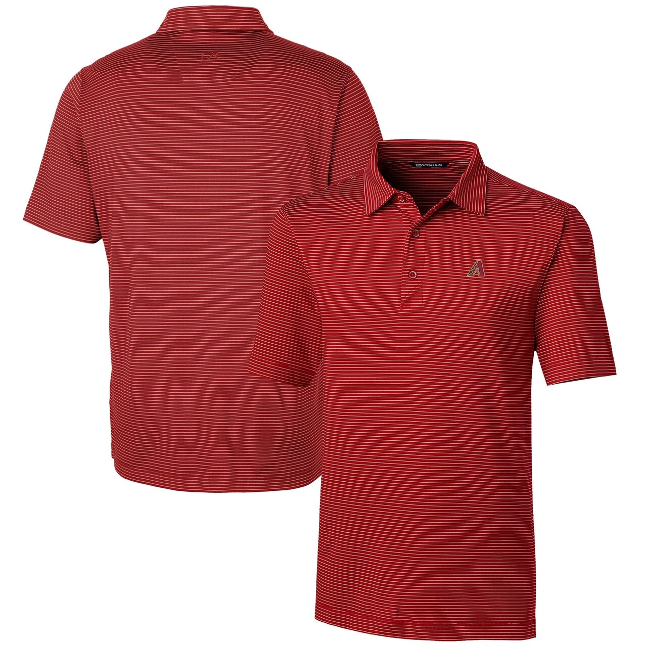 Men's Arizona Diamondbacks Cutter & Buck Red Forge Pencil Stripe Stretch Polo