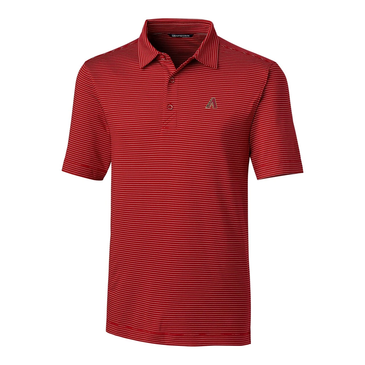 Men's Arizona Diamondbacks Cutter & Buck Red Forge Pencil Stripe Stretch Polo - Image 2