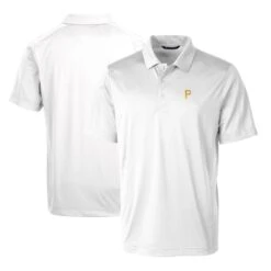 Men's Pittsburgh Pirates Cutter & Buck White Prospect Textured Stretch Polo