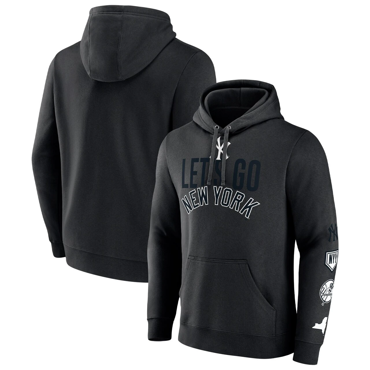 Men's New York Yankees Fanatics Branded Black Bases Loaded Pullover Hoodie