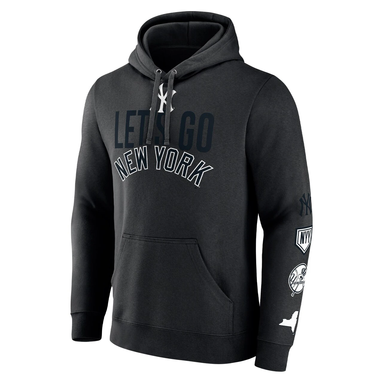 Men's New York Yankees Fanatics Branded Black Bases Loaded Pullover Hoodie - Image 2