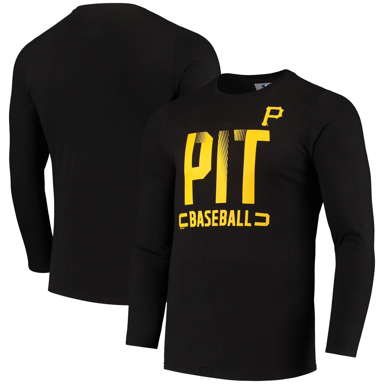 Men's Pittsburgh Pirates Fanatics Branded Black Abbreviate Long Sleeve T-Shirt