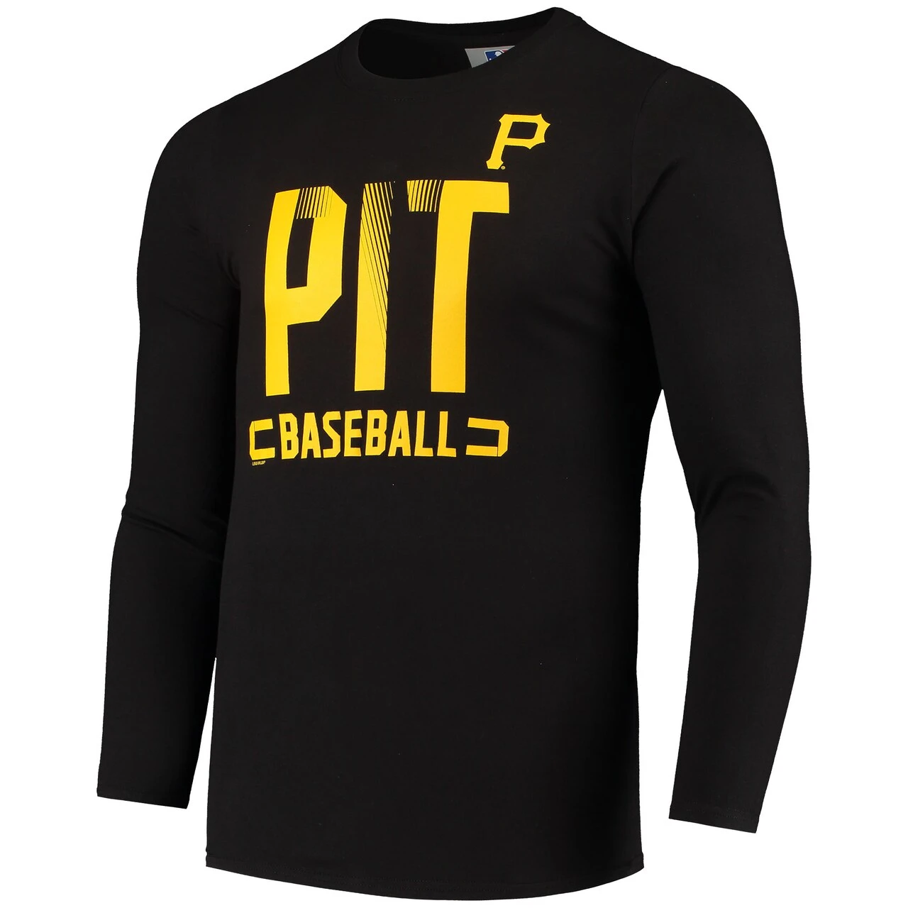 Men's Pittsburgh Pirates Fanatics Branded Black Abbreviate Long Sleeve T-Shirt - Image 2
