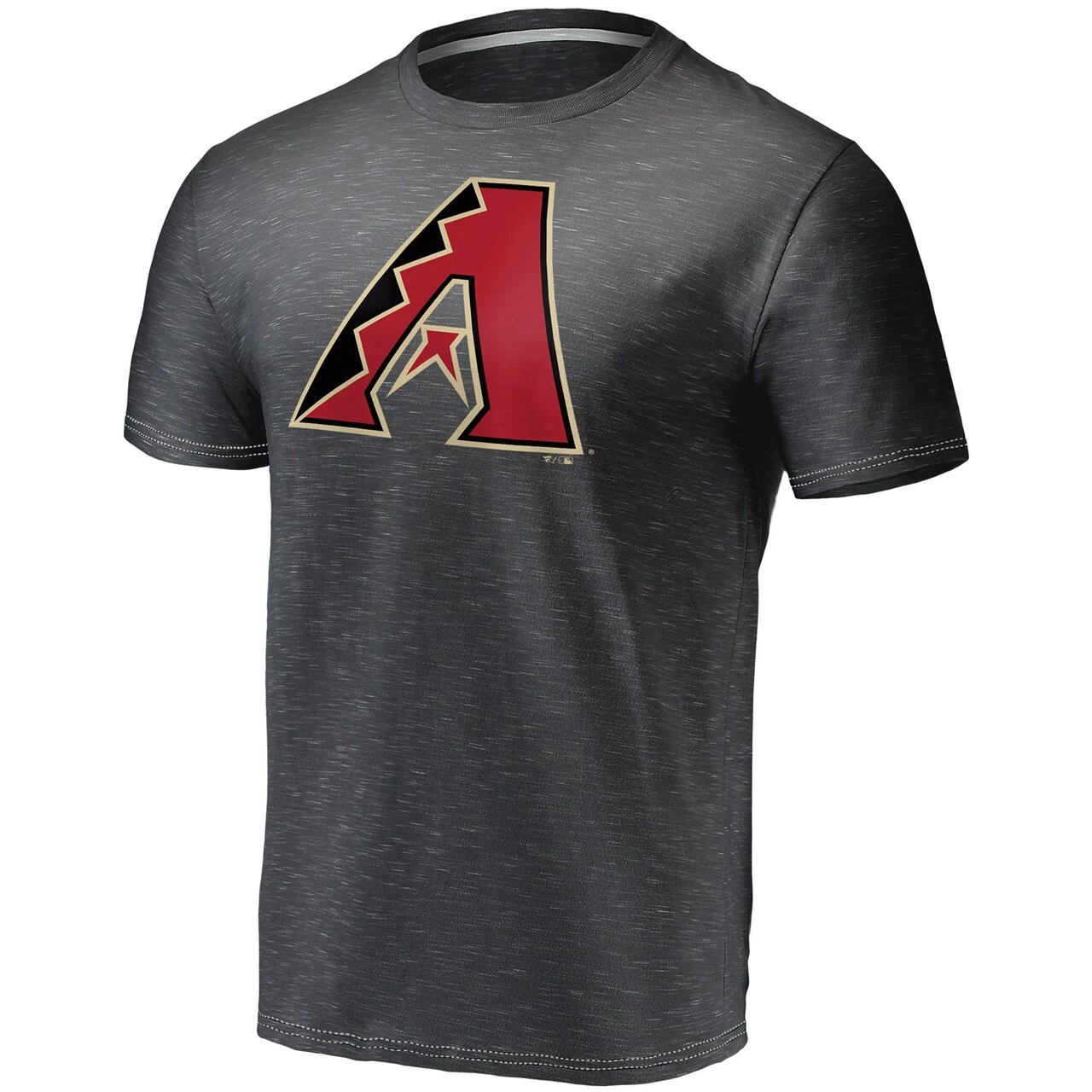 Men's Arizona Diamondbacks Fanatics Branded Charcoal Official Logo Space Dye T-Shirt - Image 2