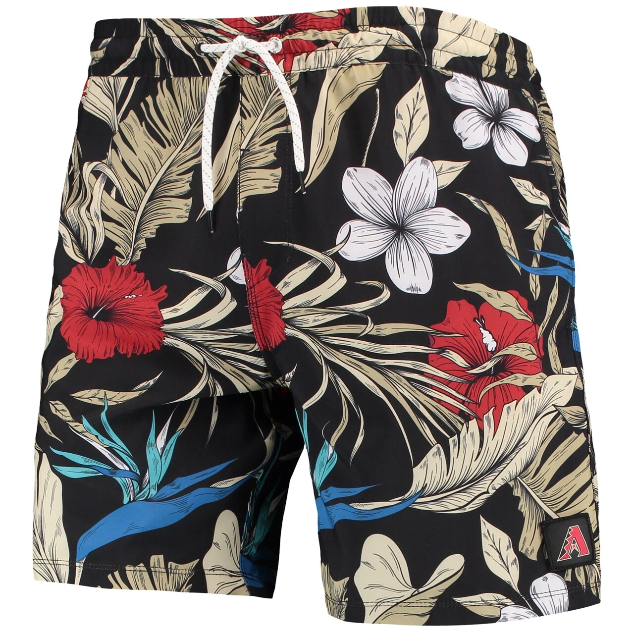 Men's Arizona Diamondbacks Black Hurley X '47 Cannonball Tropics Swim Shorts - Image 2