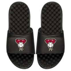 Men's Arizona Diamondbacks ISlide Black Personalized Alternate Logo Slide Sandals
