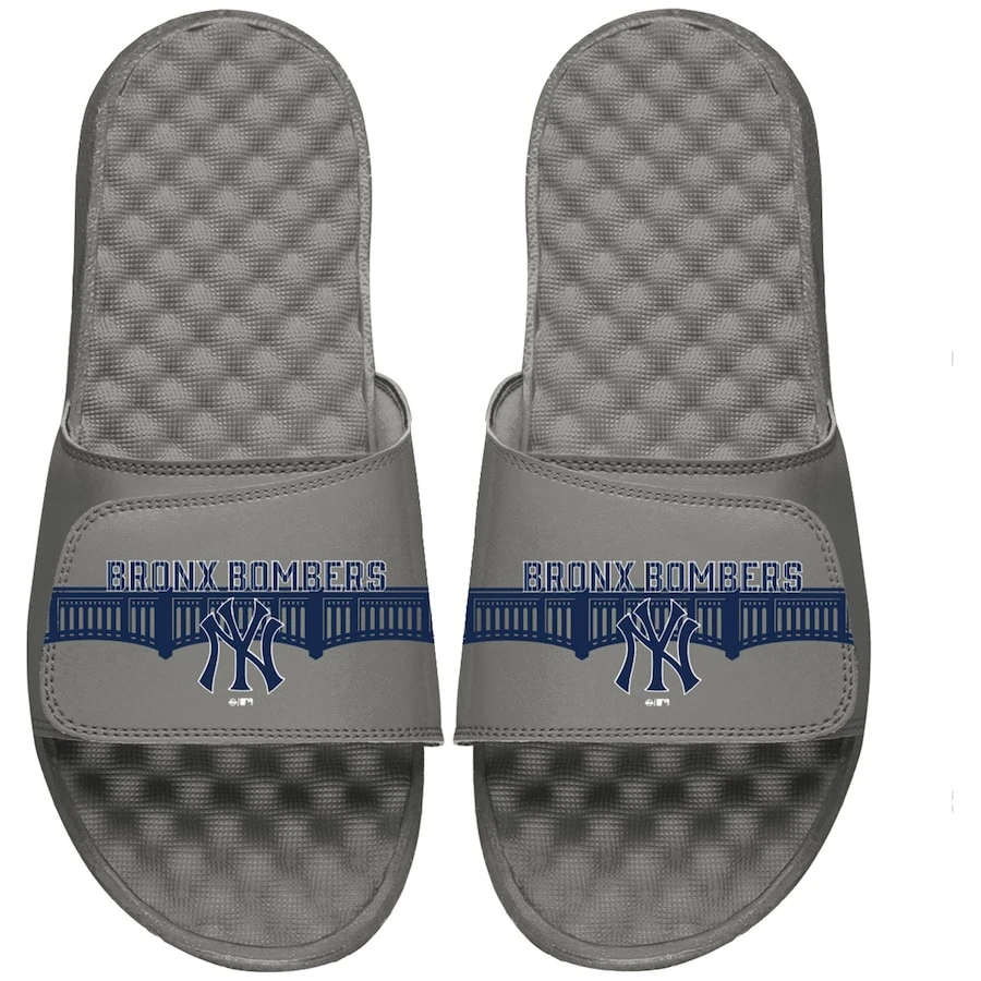 Men's New York Yankees ISlide Gray Bronx Bombers Slide Sandals