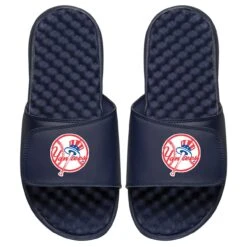 Men's New York Yankees ISlide Navy Personalized Primary Logo Slide Sandals