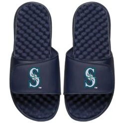 Men's Seattle Mariners ISlide Navy Alternate Logo Slide Sandals
