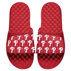 Men's Philadelphia Phillies ISlide Red Loudmouth Logo Slide Sandals
