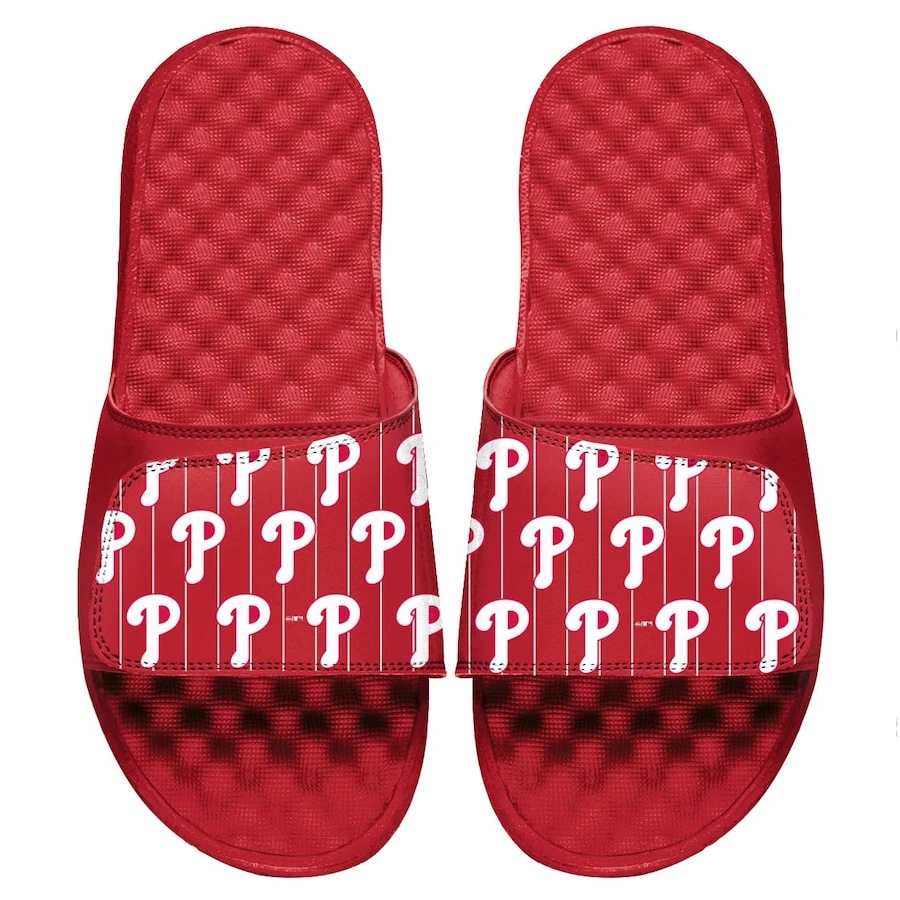Men's Philadelphia Phillies ISlide Red Loudmouth Logo Slide Sandals