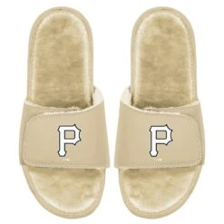 Men's Pittsburgh Pirates ISlide Tan Dune Faux Fur Slide Sandals
